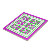Pinke Blumen Fliese (Seite)