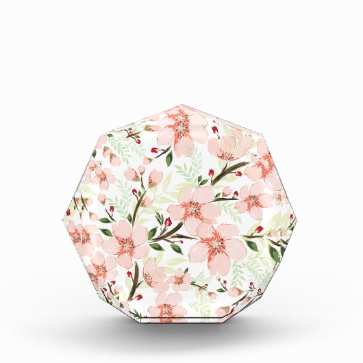 Pinke Blumen Fotoblock (Vorderseite)