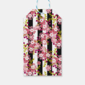 Pinke Blumen Geschenkanhänger (Rückseite)