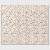 Pinke Blumen Geschenkpapier (Flach)