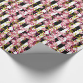 Pinke Blumen Geschenkpapier (Ecke)