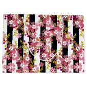 Pinke Blumen Große Geschenktüte (Rückseite)