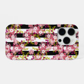 Pinke Blumen iPhone Hülle (Rückseite (Horizontal))