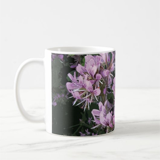 Pinke Blumen Kaffeetasse (Links)