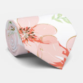 Pinke Blumen Krawatte (Gerollt)