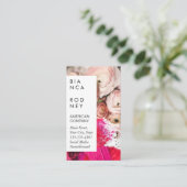 Pinke Blumen | Künstlerische Paint Strokes Visitenkarte (Stehend Vorderseite)