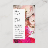 Pinke Blumen | Künstlerische Paint Strokes Visitenkarte (Vorderseite)