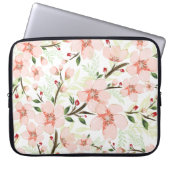 Pinke Blumen Laptopschutzhülle (Vorderseite)