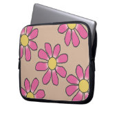 Pinke Blumen Laptopschutzhülle (Vorderseite Links)