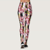Pinke Blumen Leggings (Rückseite)