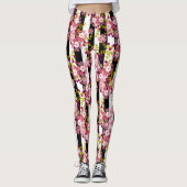 Pinke Blumen Leggings (Vorderseite)