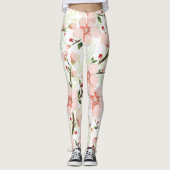 Pinke Blumen Leggings (Vorderseite)
