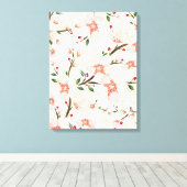 Pinke Blumen Leinwanddruck (Insitu (Holzboden))