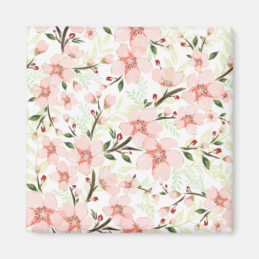 Pinke Blumen Magnet (Vorne)