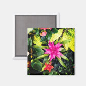 Pinke Blumen Magnet (Vorderseite/Rückseite)