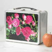 Pinke Blumen Metall Brotdose (Beispiel)