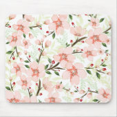 Pinke Blumen Mousepad (Vorne)