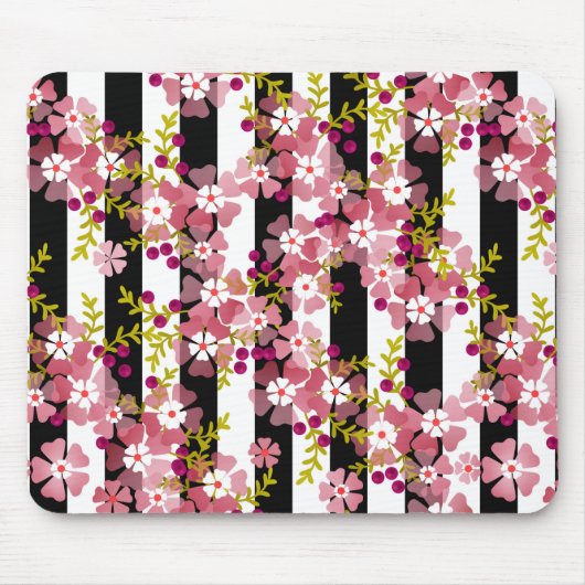 Pinke Blumen Mousepad (Vorne)