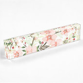Pinke Blumen Namensplakette