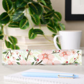 Pinke Blumen Namensplakette