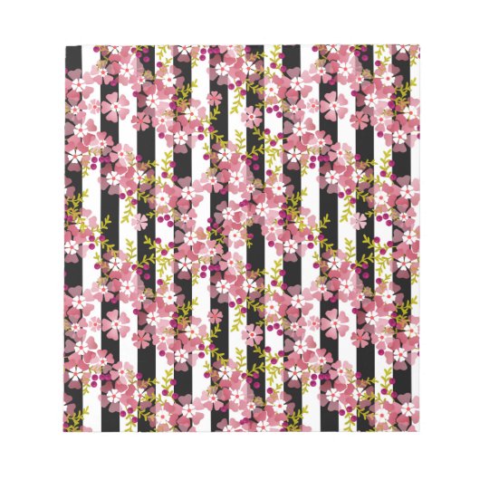 Pinke Blumen Notizblock (Vorderseite)