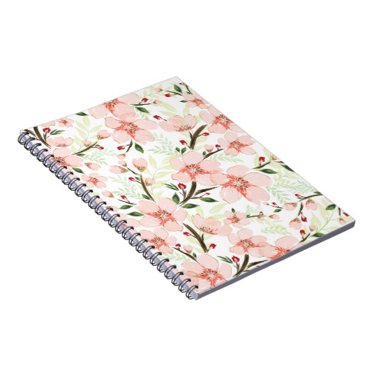 Pinke Blumen Notizblock (Rechte Seite)