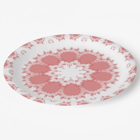 PINKE BLUMEN PAPPTELLER (Schrägansicht)