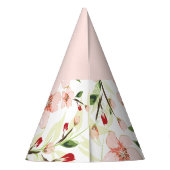 Pinke Blumen Partyhütchen (Rückseite)