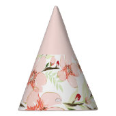 Pinke Blumen Partyhütchen (Rechts)