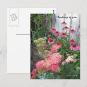 Pinke Blumen Postkarte (Vorne/Hinten)