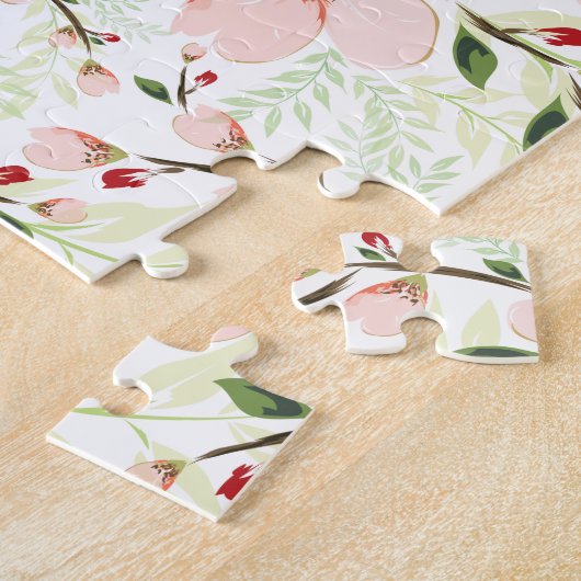Pinke Blumen Puzzle (Seite)