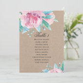 Pinke Blumen. Rustikale Blumenübersicht Einladung (Stehend Vorderseite)