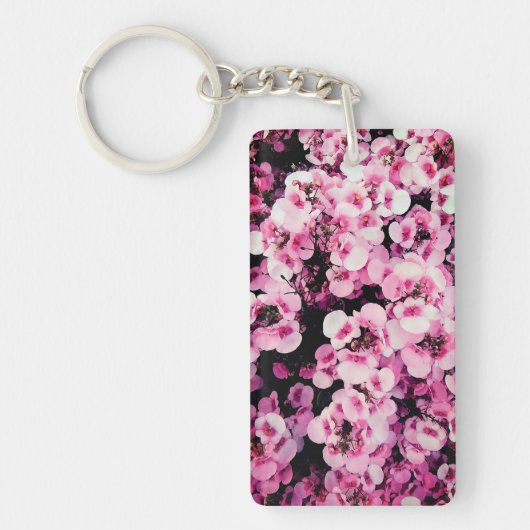 Pinke Blumen Schlüsselanhänger (Vorderseite)