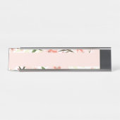 Pinke Blumen Schreibtischnamensplakette (Vorderseite )