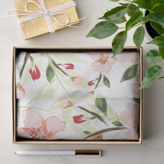 Pinke Blumen Seidenpapier (Geschenk)