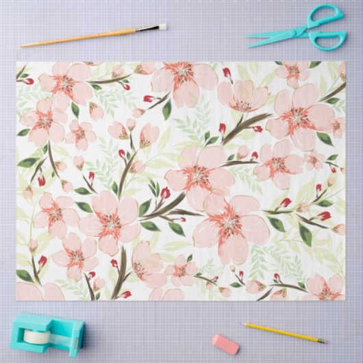 Pinke Blumen Seidenpapier (Basteln)