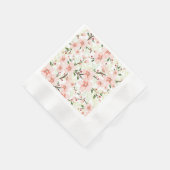Pinke Blumen Serviette (Ecke)