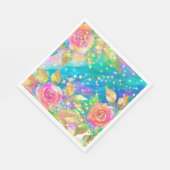 PINKE BLUMEN SERVIETTE (Ecke)