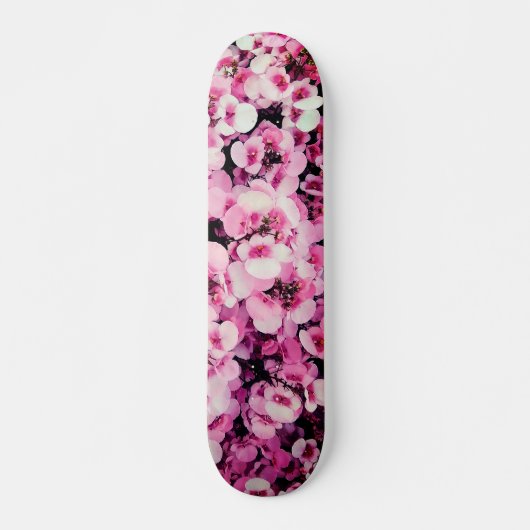 Pinke Blumen Skateboard (Vorne)