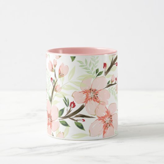 Pinke Blumen Tasse (Zentrum)