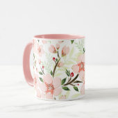 Pinke Blumen Tasse (Vorderseite Links)