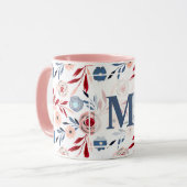 Pinke Blumen Tasse (Vorderseite Links)