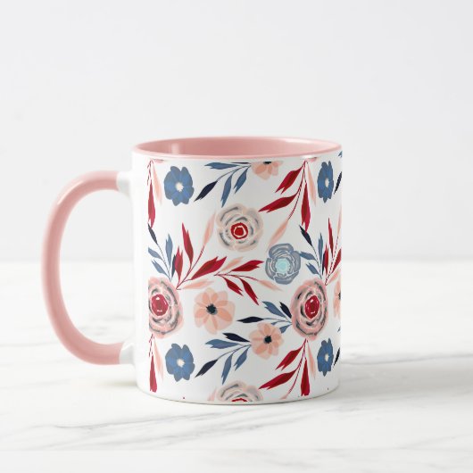Pinke Blumen Tasse (Links)