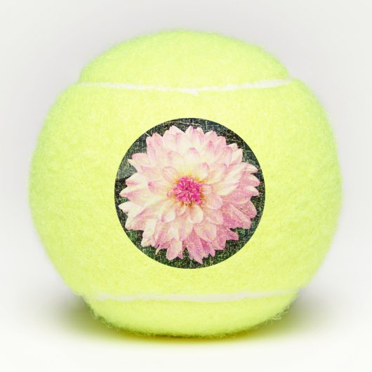 Pinke Blumen Tennisbälle (Vorderseite)