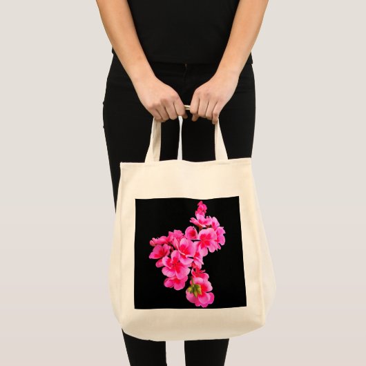 Pinke Blumen Tragetasche (Vorderseite (Produkt))