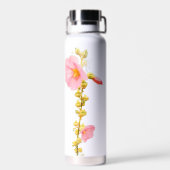 Pinke Blumen Trinkflasche (Rückseite)