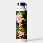 Pinke Blumen Trinkflasche (Rückseite)