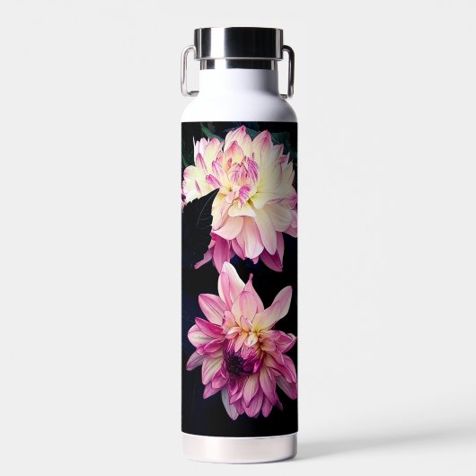 Pinke Blumen Trinkflasche (Vorne)