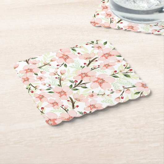 Pinke Blumen Untersetzer (angewinkelt)