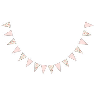 Pinke Blumen Wimpelkette